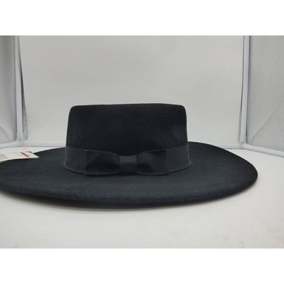 $98.00 Nine West  Wool Felt Telescope Floppy Hat, Black main image 4